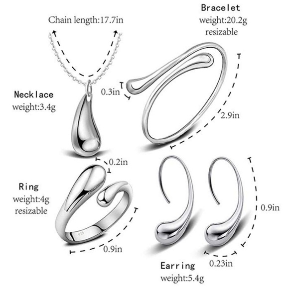 2/$25 Silver bracelet, earring, necklace, ring. - Picture 6 of 7